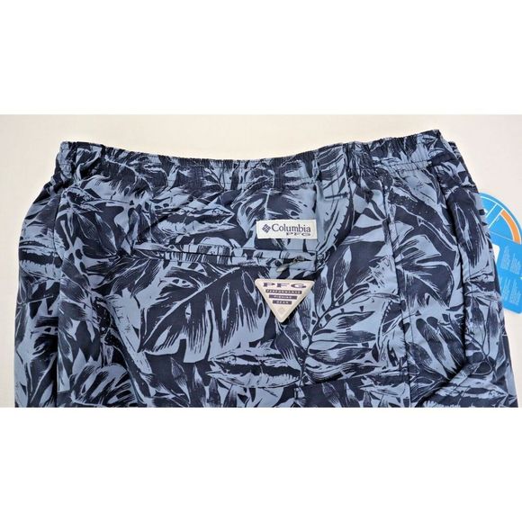 Columbia FM1107 448 Men's Sz XL Navy Hawaiian Super Backcast 6" Swim Shorts - Picture 6 of 8